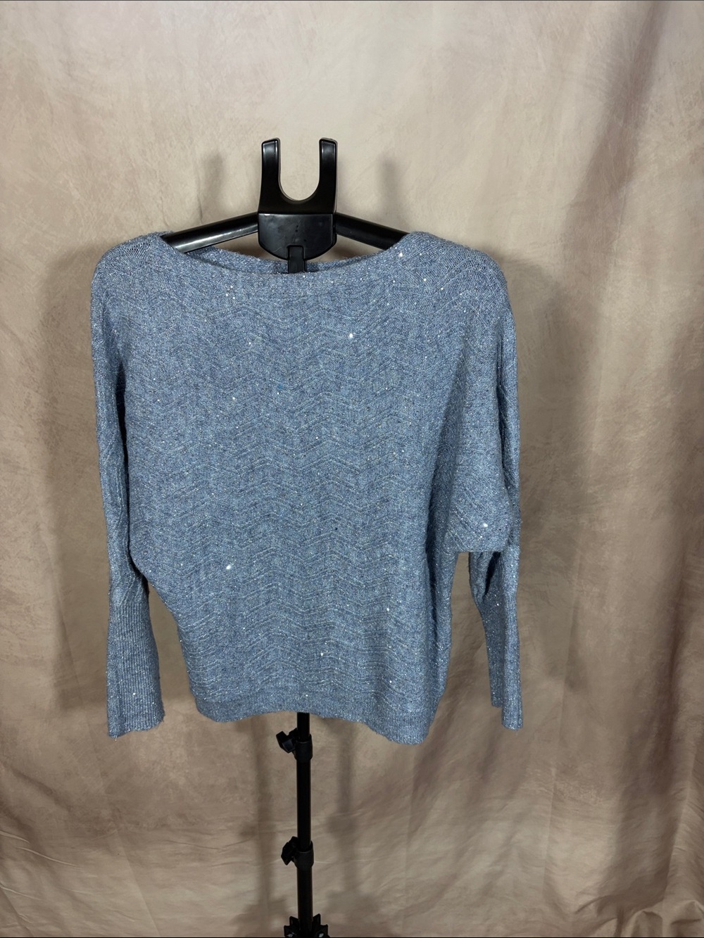 Maurices Blue Sparkle Scoop Neck Sweater